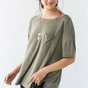 Urban Outfitters | Oversized Boxy Fit Short Sleeve Olive Green Tee